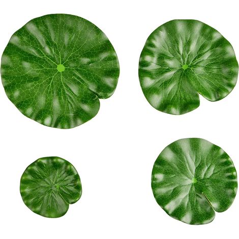 4pcs Artificial Floating Foam Lotus Leaf Pond Landscape Decor (4 Sizes) (1/5)