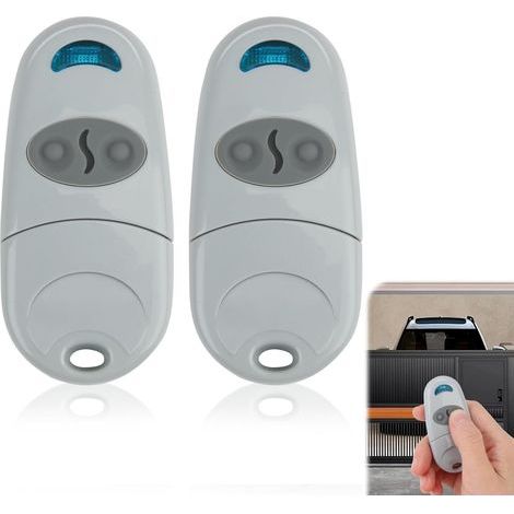 Lot de 2 télécommandes universelles 433,92 MHz, 2 canaux – Compatible Came Top 432…, piles incluses (1/5)