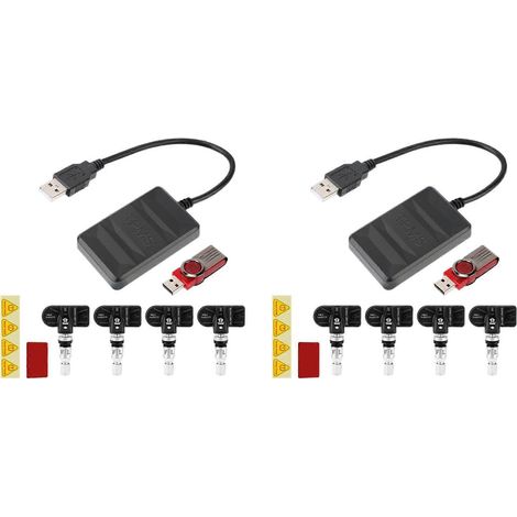 Système de surveillance de la pression des pneus TPMS pour voiture (2 unités) avec port USB, navigation Android et capteur de pression interne. (1/5)