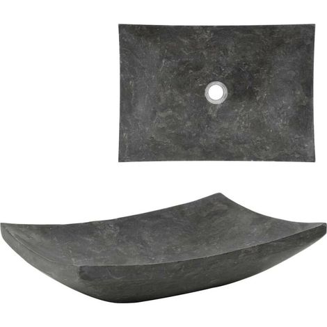 vidaXL Sink 50x35x12 cm Marble Black