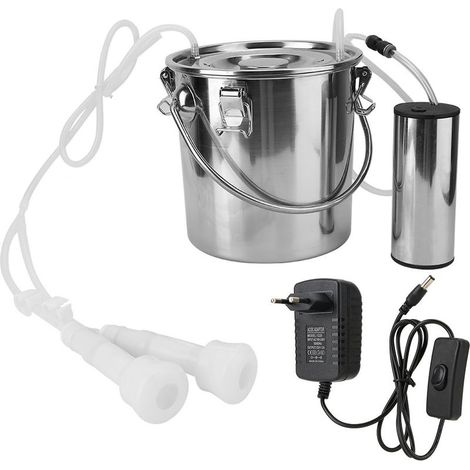 Kit de ordeño para vacas, ovejas y cabras. Máquina de ordeño eléctrica portátil con enchufe europeo (para vacas). (1/5)