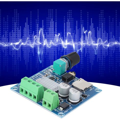 Digitale Verstärkerplatine mit einstellbarer Lautstärke, Zweikanalanschluss für Bluetooth-Speicherkarten und AUX-Eingang (1/5)