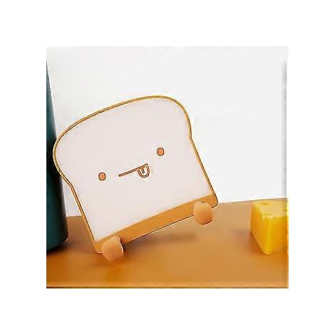 Veilleuse enfant mignonne, veilleuse en forme de toast avec support pour téléphone portable, rechargeable par USB, portable pour la chambre (1/3)
