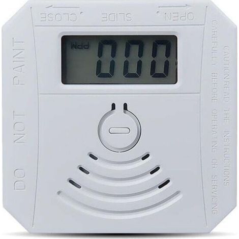 Détecteur de gaz Détecteur de fumée de monoxyde de carbone combiné Détecteur de fumée CO à piles avec écran d'affichage LED Flash Alarme sonore Motif d'avertissement sonore - blanche (1/5)