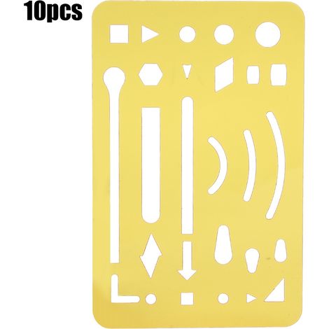 10 Pcs 27 Trous Bouclier Effacement Règle Gabarit Dessin Technique Orange Orange (1/5)
