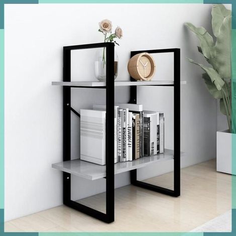 Bibliothèque - 806431 - Gris béton - 2 étagères - 60 x 30 x 70 cm (1/5)