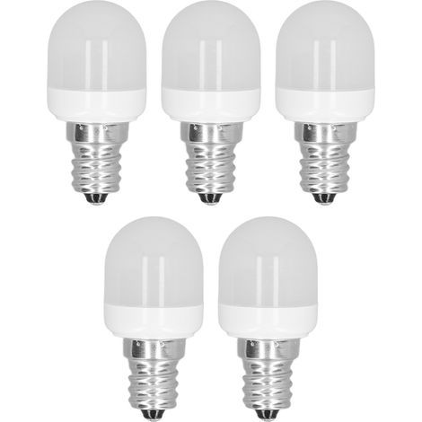 5er-Pack E12-LED-Lampen mit warmweißem Licht (1,5 W, 75 lm), geeignet für Schreibtisch-, Decken- und Wandleuchten, 220 V Wechselstrom, 6000 K. (1/5)
