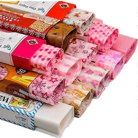 50 Stück Wachspapier-Lebensmittel-Picknickpapier, fettabweisendes, wasserdichtes Trockenpapier, Hamburgerpapier, Verpackungspapier für Lebensmittelkörbe, Backen, Kochen, Frittieren (1/4)