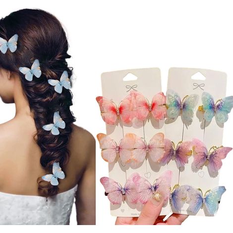 12-Piece Butterfly Hair Clips, Top-Quality Rhinestone Butterfly Hair Clips, Cute Hair Clips for Girls, Small Hair Clips, Elegant Styling Tools, Suitable for Everyday Wear, Parties, School, Weddings (1/5)