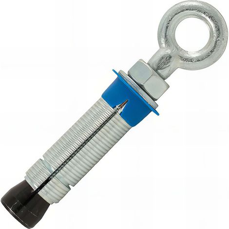 25 chevilles universelle multi-matériaux charges lourdes, acier zingué - M8 - avec piton (1/3)