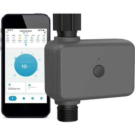 Application Tuya intelligente BT Minuterie d'eau Retard de pluie Irrigation programmable avec hub d'arrosage automatique et manuel requis Compatible avec la commande vocale Alexa Home Doit être utilis (1/5)