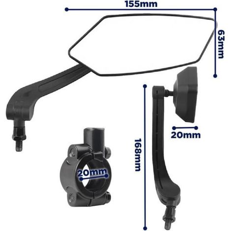 Rétroviseur Vélo (Gauche) - Retroviseur Trottinette Electrique, Mini Moto, Vélo Électrique – Accessoire Velo - Compatible Tous (1/4)