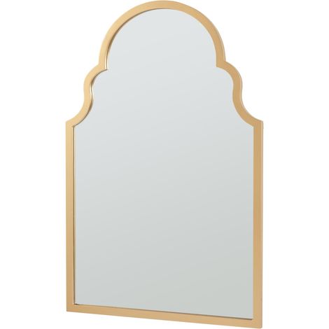 Specchio decorativo moderno da parete MDF 90 x 60 cm oro 030010178