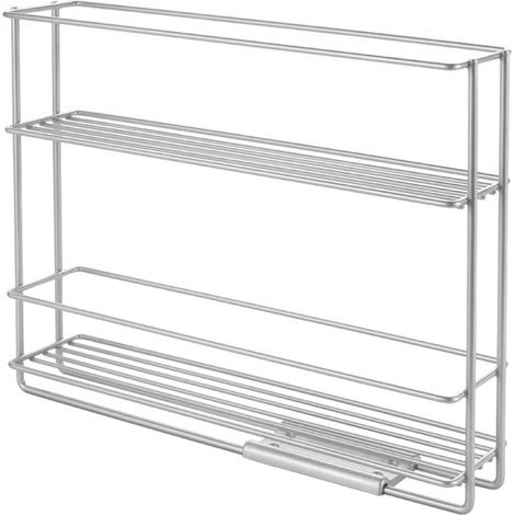 Porte-épices coulissant – Etagère à épice en plastique – Revêtement Polytherm résistant aux chocs et à la rouille – Dimensions 6 x 28 x 22 cm – Metaltex