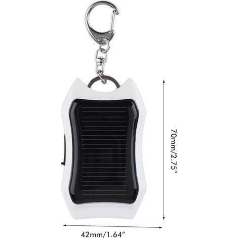 Porte-clés chargeur solaire portable mini batterie externe lampe torche LED batterie USB d'extérieur chargeur de téléphone d'urgence (1/5)