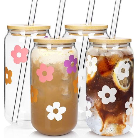 Bierdosenglas 590ml Deckel Strohhalm Trinkglas Tumbler Weiß 4 (1/5)