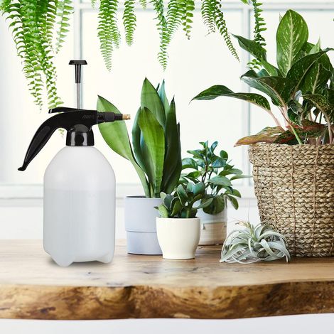Vaporisateur de Jardin 2 litres, buse en Laiton réglable, pour Eau et désherbant, pulvérisateur, Blanc-Noir