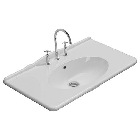 Lavabo Paestum sospeso/su struttura cm. 100x55 particolare in (1/5)