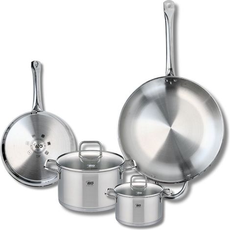 Ensemble de 2 Poêles de cuisson 24 et 32 cm et 2 faitouts 14 et 20 cm Elo Profi Citrin (1/5)