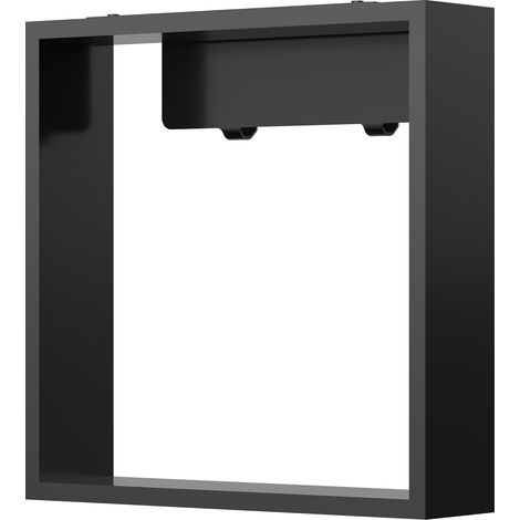 Aufputz Wandnische WallSpace in Schwarz Matt / Weiß Matt mit Ablage & Haken / 40x40 oder 60x40 cm :Schwarz Matt, 40 x 40 cm (1/3)