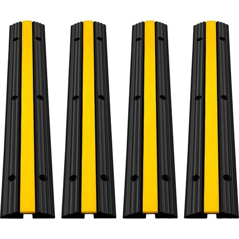 Rampe de protection de câble, matériau en caoutchouc durable, surface antidérapante, 4PCS (1/2)