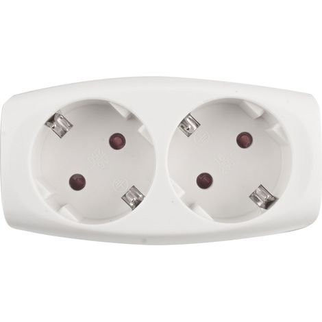 Adaptador 2 tomas onlex blanco 4,8mm t/t 10/16a blíster (1/2)