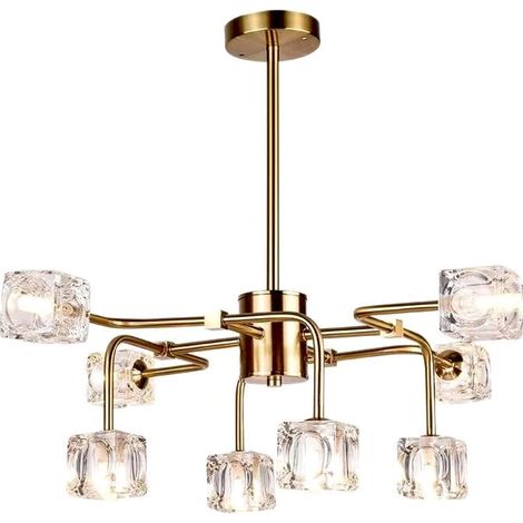 Cubicles 8 - lampadario moderno, 8 bracci, cristallo, oro