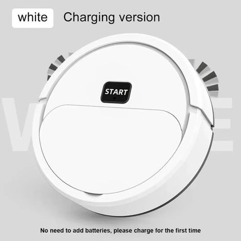 Aspirateur robot intelligent rechargeable, automatique, pour sols secs et humides, blanc (1/5)