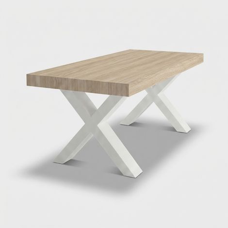 Tavolo allungabile moderno gambe bianco frassino 160/260x90 Firenze - Legno Naturale