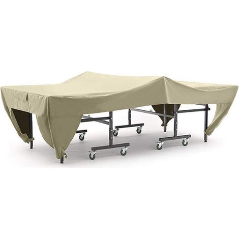 Tischtennisabdeckung, 280 x 152 x 76 cm, tragbare, wasser- und staubdichte Tischtennis-Abdeckung, für den Außenbereich, Garten, Terrasse - (420D Khaki-Farbe) (1/5)