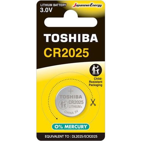 Pile - Bouton - Ronde - CR2025 - 3.0V - DL2025/ECR2025 - Toshiba