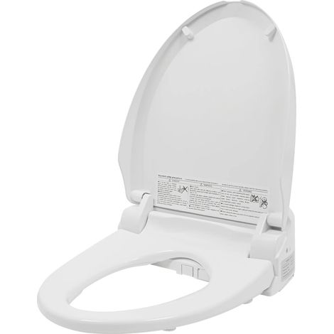 Siège de toilette bidet, siège chauffant, lumière nocturne LED, BLANC, 220V, Prise EU (1/2)