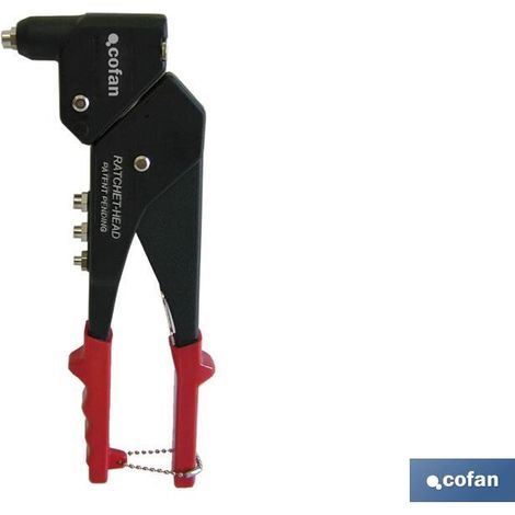 COFAN remachadora profesional con giro 360º , Remachadora profesional con cabeza giratoria 360°, facilita el remachado en lugares estrechos y poco accesibles desde cualquier ángulo
