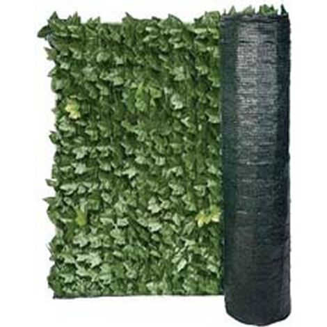 1ROTOLO SIEPE ORNAMENTALE FOGLIE DI EDERA CON RETE OMBREGGIANTE - mt.3x1h.