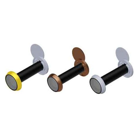 Mirilla óptica Securemme 60–110 mm Ø16 – Vista gran angular 200° – Acabado bronce