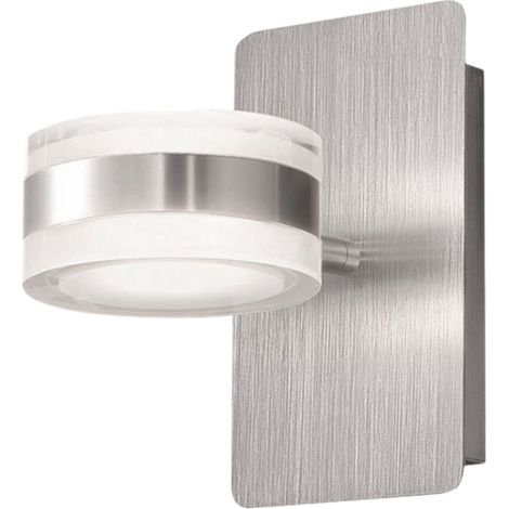 Dunk - Applique Murale Ronde Fabas Luce 2 Lumières - Applique Murale Led 16W À Intensité Variable - Aluminium Brossé (1/4)
