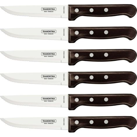 Tramontina 29899/159 - Set di 6 coltelli da bistecca Gaucho, in acciaio inox, multicolore (1/5)