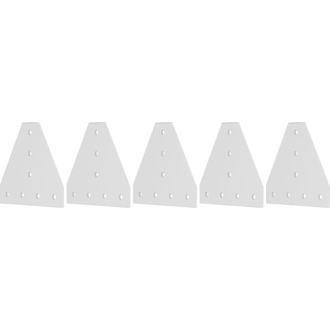 Équerre de renfort aluminium 5 pièces, plaque de liaison 7 trous argent blanc, support robuste 4040T, connecteur industriel résistant à l'oxydation (1/5)