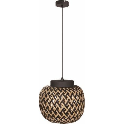 Suspension boho Elaine bambou noir Ø35 E27 Reality (1/2)