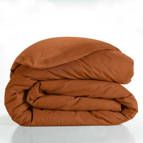 housse de couette Lina Coton 57fils - 240x220cm - Caramel (1/5)