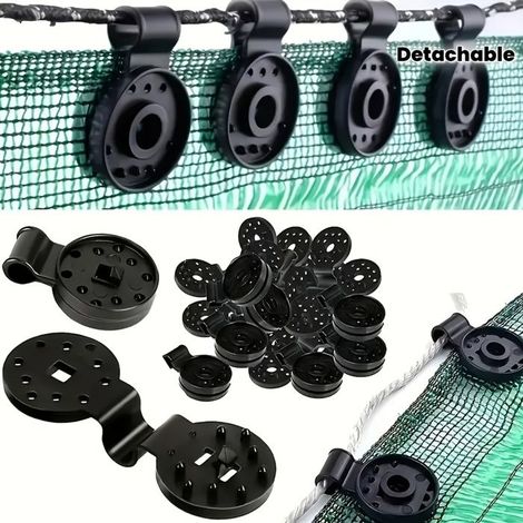 BelleRise - Ensemble de 150 pièces : Clips détachables pour filets d'ombrage et crochets de fixation pour clôtures domestiques (1/5)