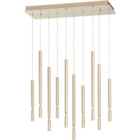 Lampada a sospensione LED a 10 Luci in metallo 70 cm verniciato Oro TUBIC (1/3)