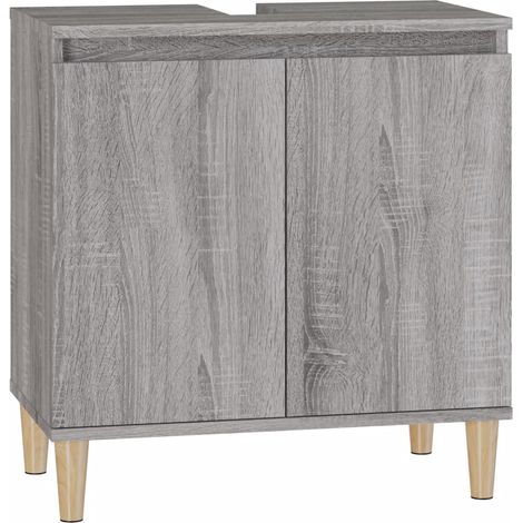 Mobile lavabo sottolavabo 58 x 33 x 60 cm multistrato grigio 020006848