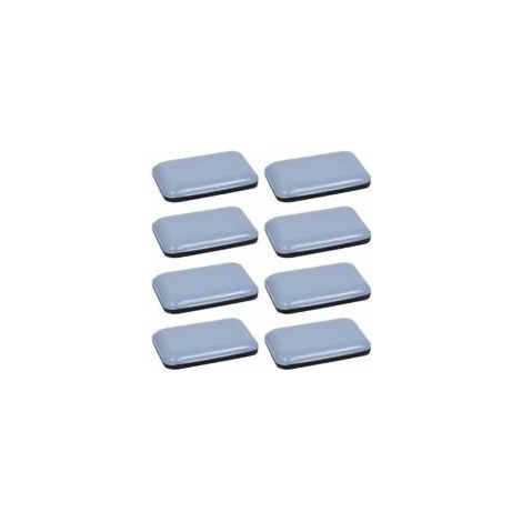 8 cuscinetti antiscivolo in Teflon, autoadesivi, rettangolari in PTFE, 35 x 25 mm, per la protezione di pavimenti in parquet, gambe di sedie e mobili - Crezuo