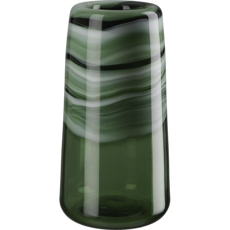 Vase en Verre soufflé à la Bouche Fait à la Main Vert Brillant Hauteur 34 cm x Ø 18 cm (1/5)