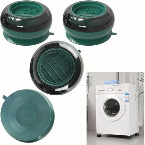 royaluxe-Pieds Anti-Chocs pour Machine à Laver - Vert 1 set (Pack de 4), Taille 7.6x4cm, Universels Tapis Anti-Dérapants, Amortisseurs Machines Laver, Sèche-Linge, Réfrigérateurs, Meubles