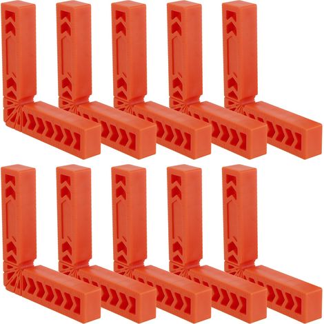 Lot de 10 carrés de positionnement de 10,2 cm, pince d'angle à 90 degrés, pince à angle droit pour travail du bois, cadres photo, armoires, boîtes (1/5)