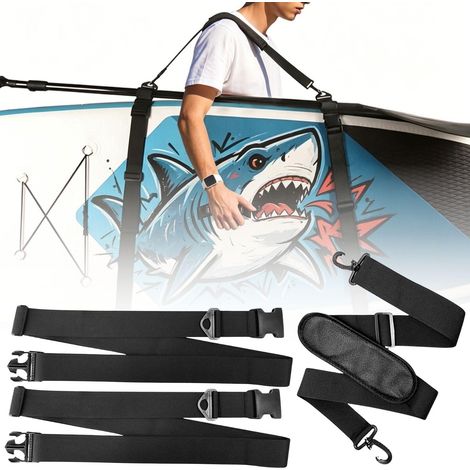 SUP carrying strap, surfboard carrying strap, adjustable carrying strap, SUP accessory, shoulder strap with tension strap for kayak, surfboard, canoe or SUP (1/5)