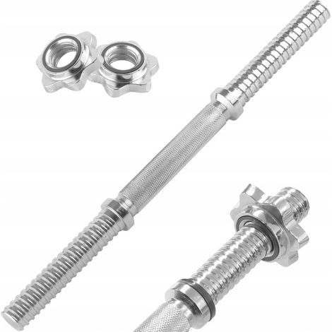 PLATINUM FITNESS BARRA FILETTATA CORTA 40 CM MORSETTI PER MANUBRI 28 MM