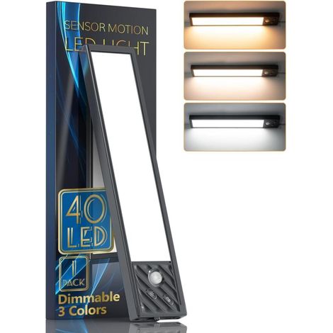 1500mAh,Lumiere Cuisine Sous Meuble Dimmable,3 Temp.Couleur,Noir (1/5)